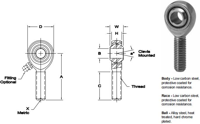 AURORAMB-M18關節(jié)軸承圖紙