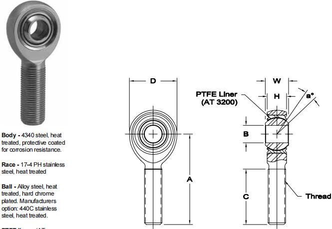 AURORAPRXM-10T 關(guān)節(jié)軸承圖紙