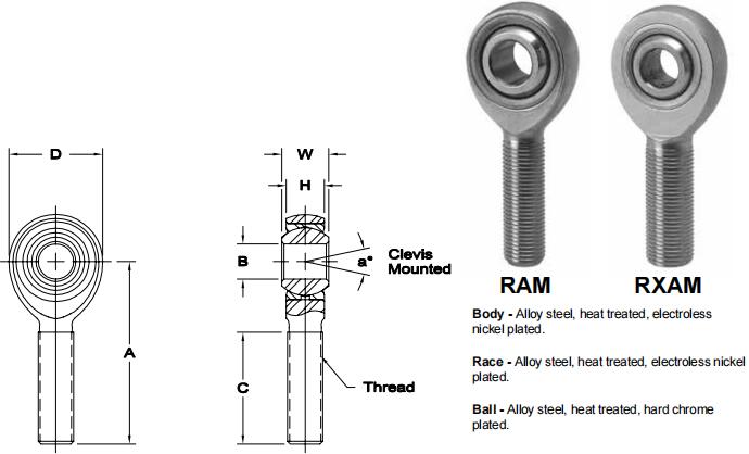 AURORARXAM-7關(guān)節(jié)軸承圖紙