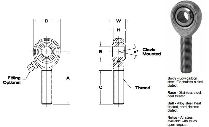 AURORASB-12關(guān)節(jié)軸承圖紙