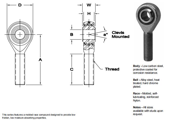 AURORASPB-5關節(jié)軸承圖紙