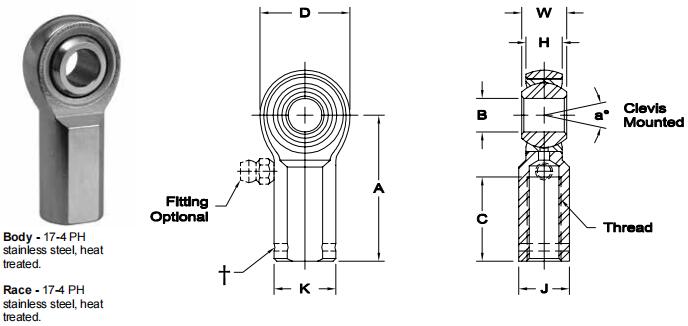 AURORASW-12E關(guān)節(jié)軸承圖紙