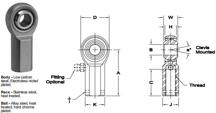 AURORASW-12關(guān)節(jié)軸承圖紙
